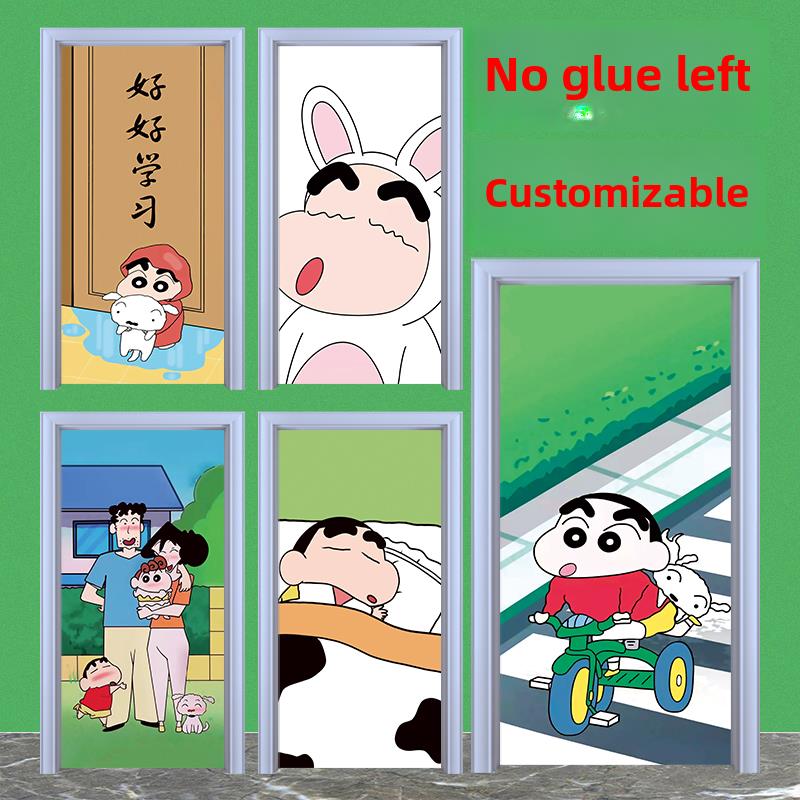 卧室电梯门套贴纸变色装修不干胶卡通蜡笔鑫灿装饰贴纸防水防晒可