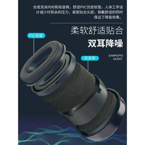 德国原装进口隔音耳罩专业防噪音宿舍睡眠睡觉学习专用超强降噪打