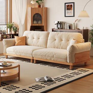 易安亭阁新中式实木沙发现代简约原木风客厅小户型白蜡木布艺沙发