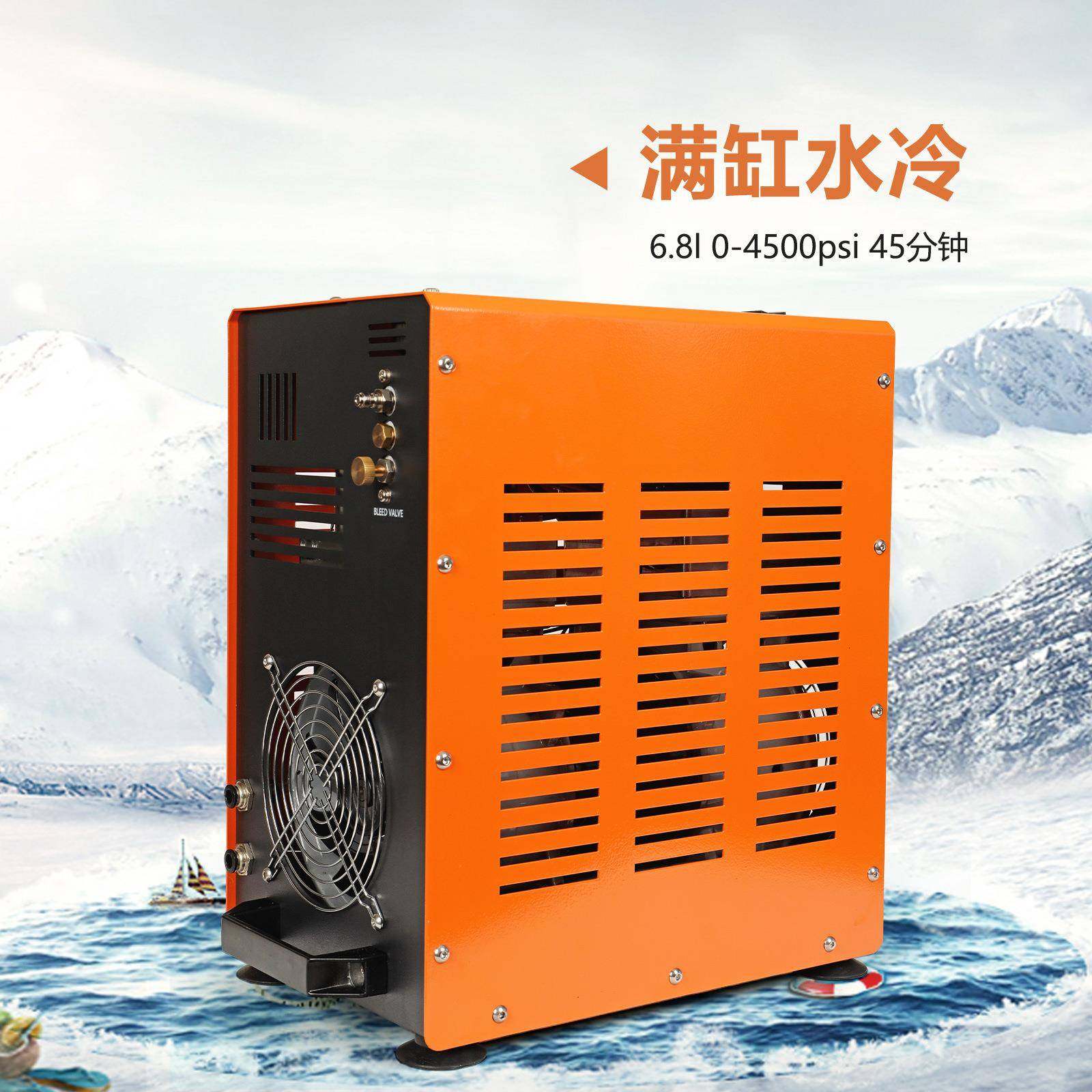 无油双缸高压气泵30mpa水冷充气泵40mpa电动打气机设定款静音泵