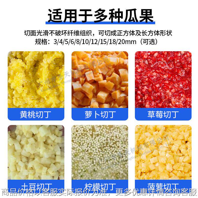 厂家直供大型果蔬高速切丁机三维木瓜玛卡方块粒机全自动食品级