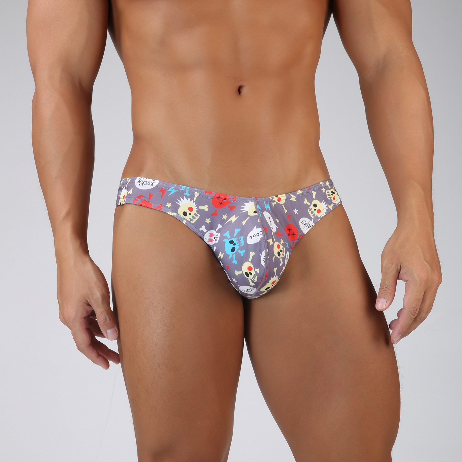 低腰数码印花丁字裤男士性感骷髅头U凸袋T裤,女士内衣/男士内衣/家居服,男丁字裤,淘宝优惠券,粉丝福利购,淘宝优惠卷