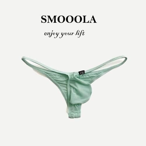 SMOOOLA男士三角裤薄冰丝低腰半包臀比基尼内裤