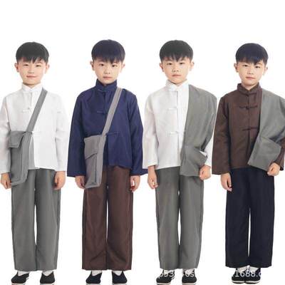 六一儿童复古表演服饰农民书童