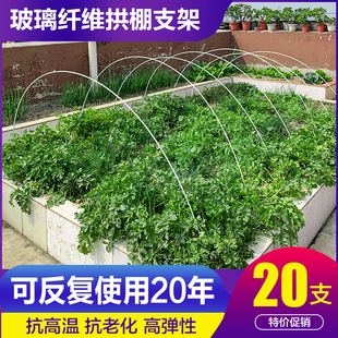 菜棚保温棚花棚拱玻纤杆农用小拱棚支架拱杆竿骨架玻璃纤维地膜园