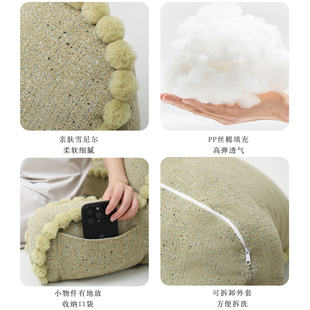 雪尼尔护腰靠枕床头大靠背垫软包2023新款床上靠垫飘窗沙发靠背枕