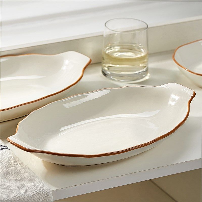 陶瓷鱼盘家用2025新款网红蒸鱼盘子高级感鱼碗鱼盆双耳鱼碟子餐具,餐饮具,盘,淘宝优惠券,粉丝福利购,淘宝优惠卷