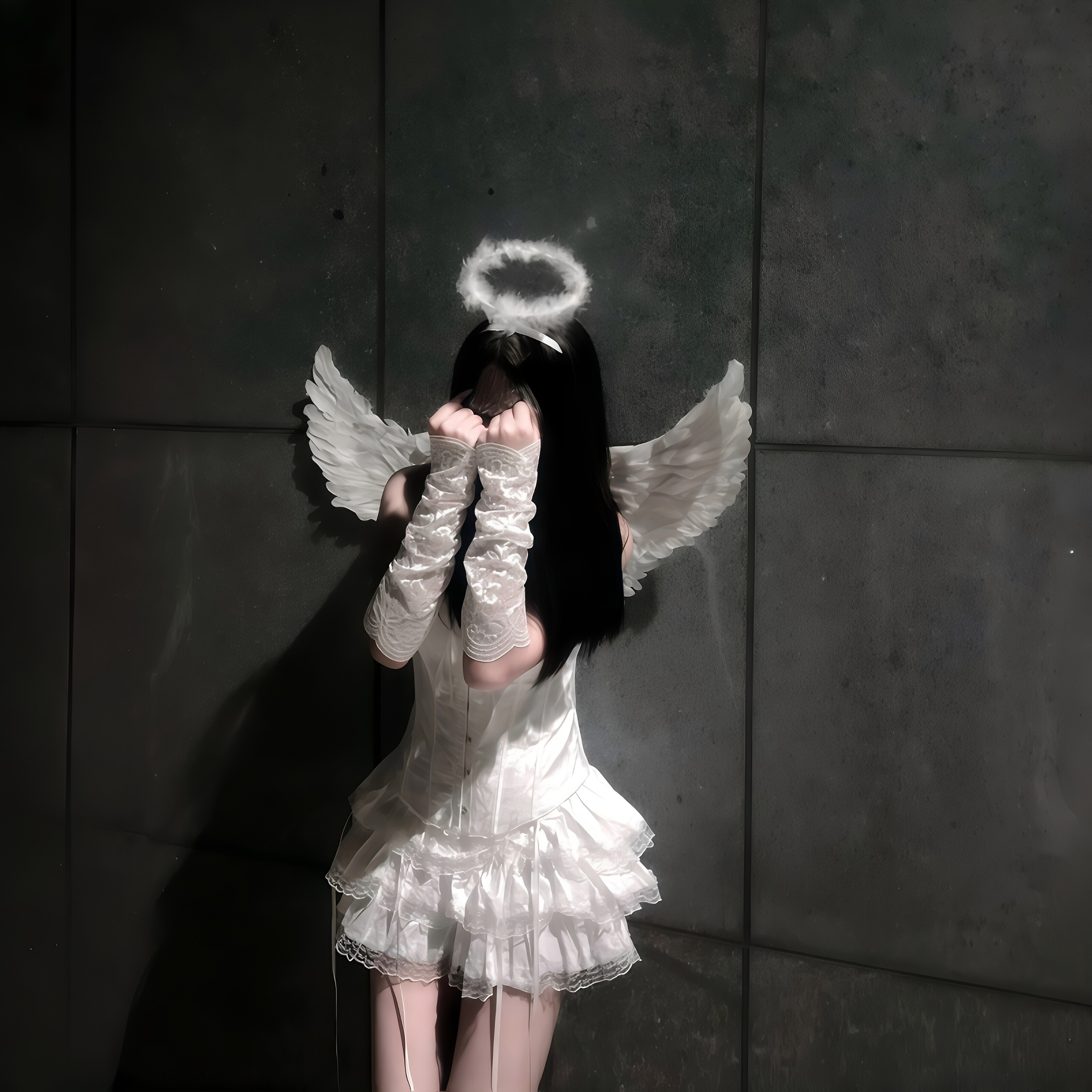 低成本打造神明少女感！天使光环羽毛翅膀套装暗黑风拍照道具配饰