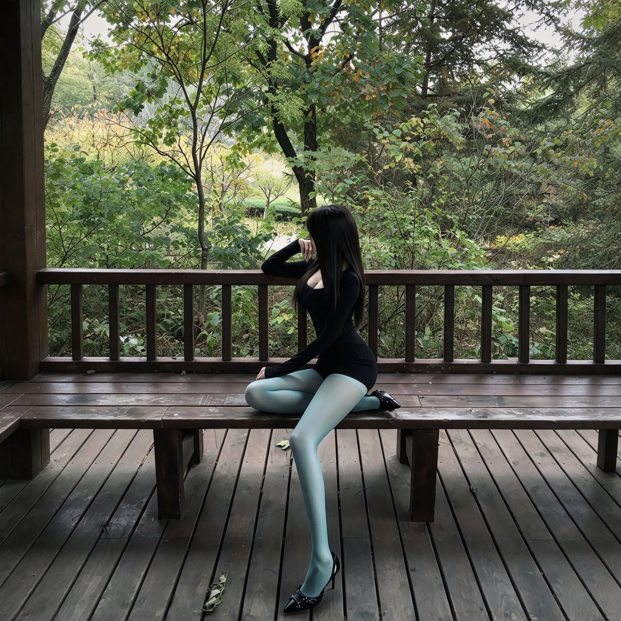 日系纯欲风薄荷绿丝袜超薄透肤打底袜拍照道具氛围感美腿出片神器