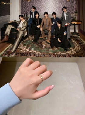 时代少年团应援色玉髓碎钻戒指