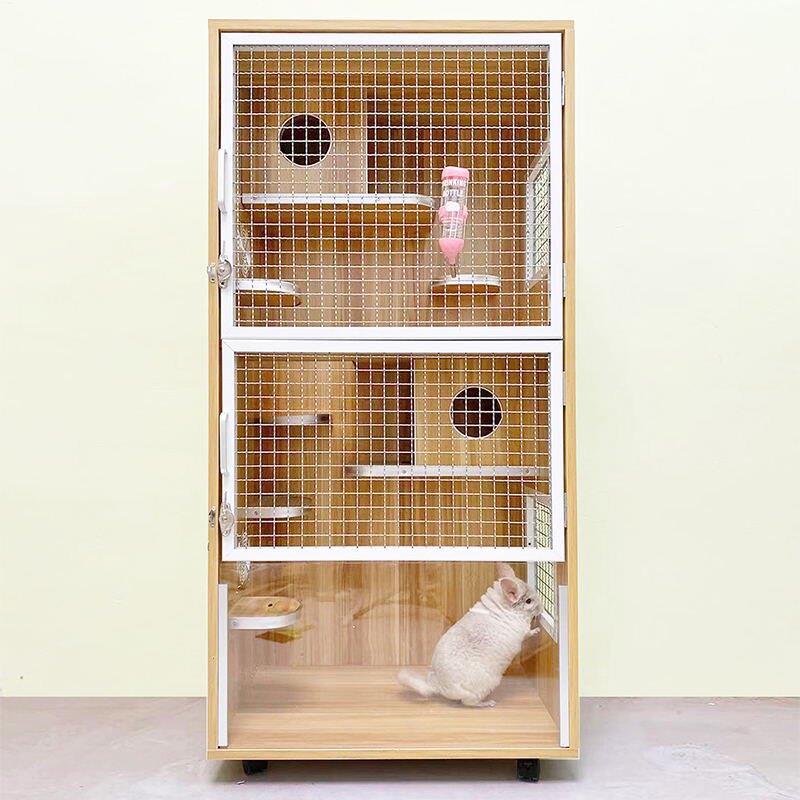 龙猫笼子实木龙猫柜笼超大号龙猫专用笼子别墅宠物用品相亲笼