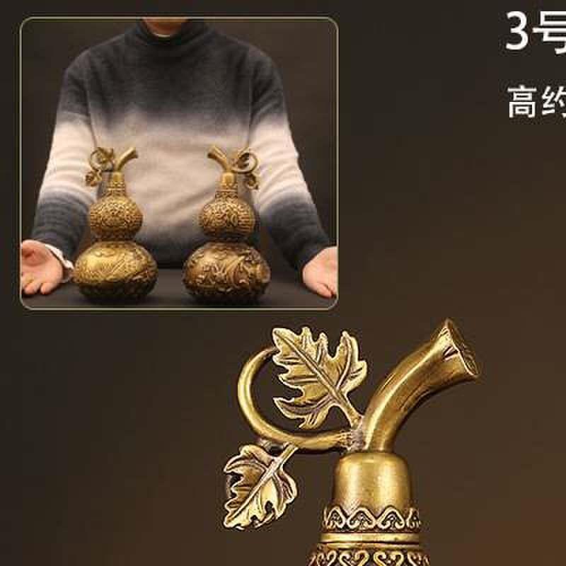 铜葫芦摆件黄铜家居装饰品大号龙凤开口葫芦客厅卧室玄关工艺礼品