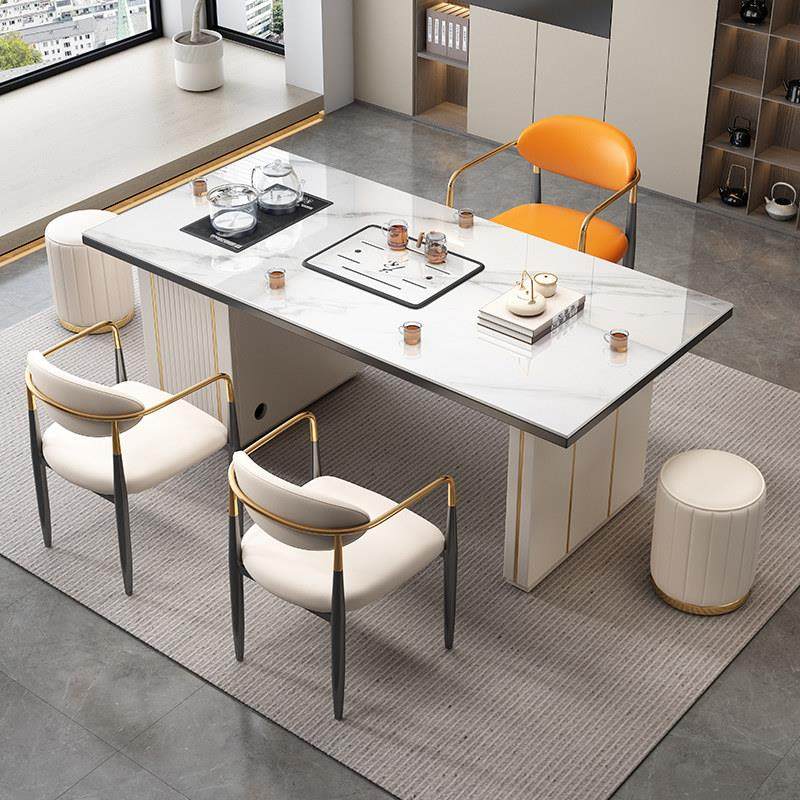 岩板茶台茶桌2025新款高端烧水壶一体全自动泡茶桌椅组合一桌五椅,住宅家具,茶几,淘宝优惠券,粉丝福利购,淘宝优惠卷