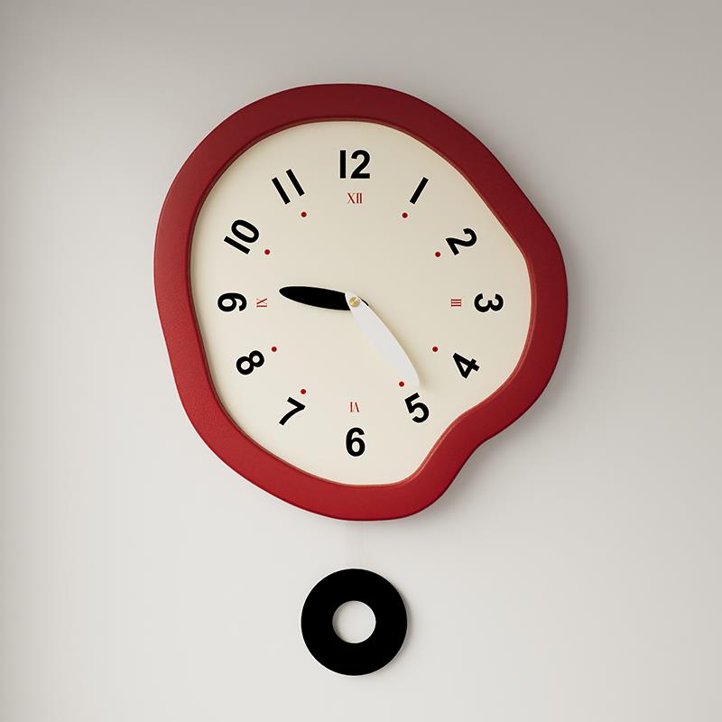 创意挂钟客厅白墙电视背景墙意式极简风时尚个性装饰钟表2024新款
