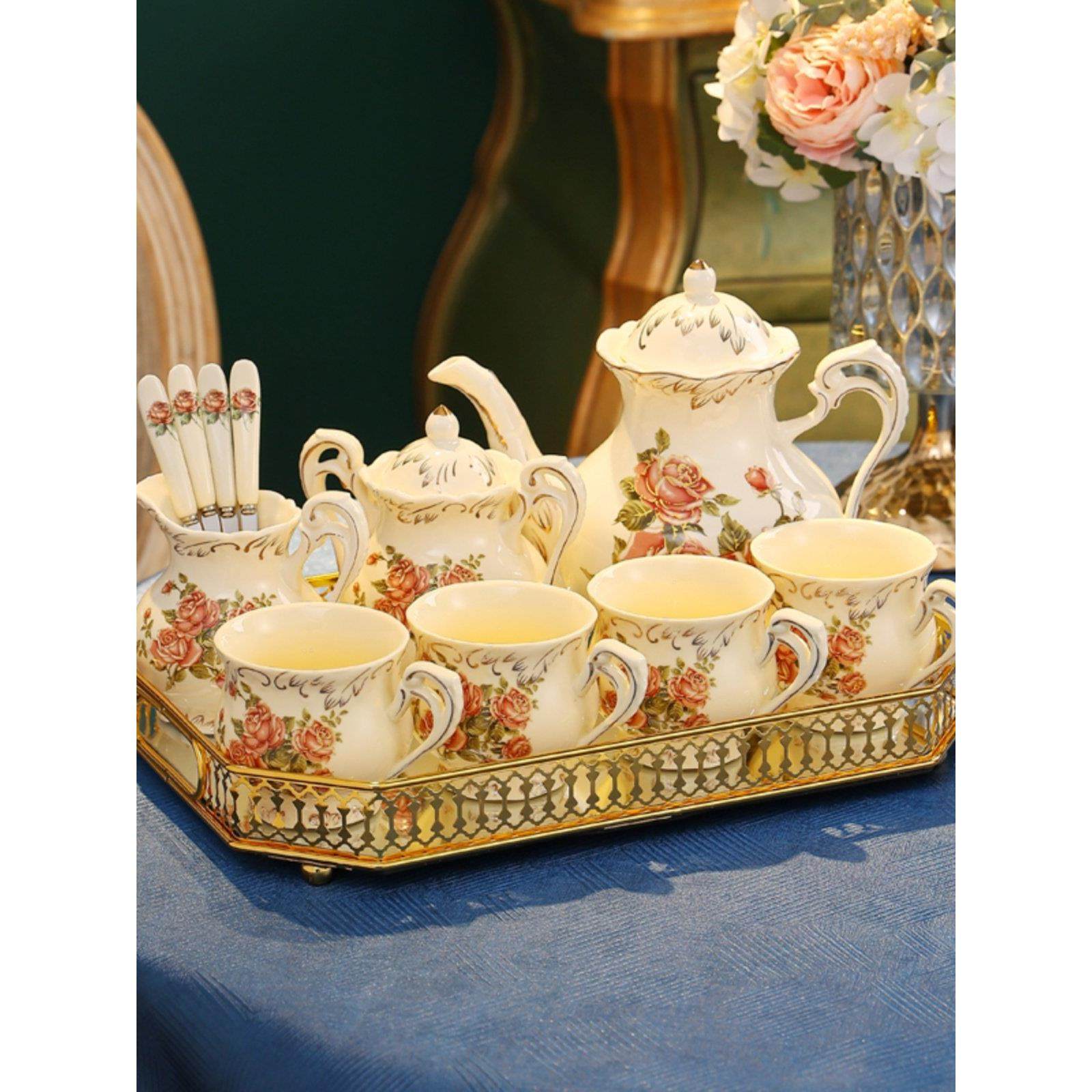 英式下午茶茶具套装欧式咖啡具陶瓷咖啡杯北欧轻奢家用水具带托盘,餐饮具,咖啡杯,淘宝优惠券,粉丝福利购,淘宝优惠卷