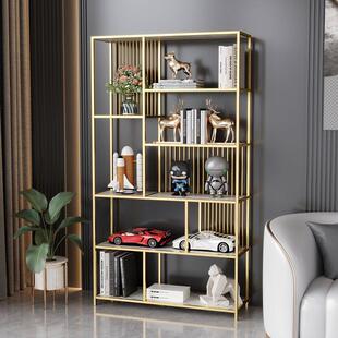 现代简约储物架落地式书架客厅入口铁质展示架储物架薄谷架整墙隔