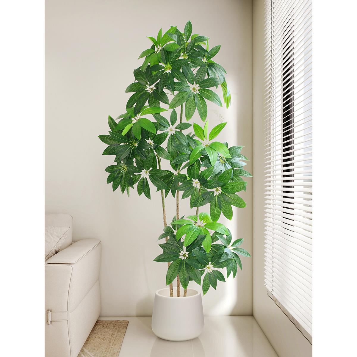 金钱树客厅大型盆栽植物模拟绿色植物大叶伞装饰财富树室内高雅可