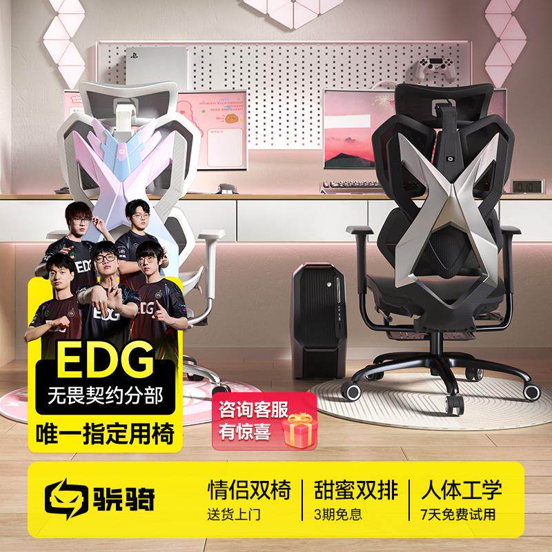 【EDG推荐】骁骑X5S人体工学电竞椅久坐护腰游戏椅子透气情侣双人