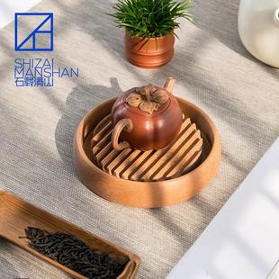 圆形壶承电木32支茶具零配干泡储水小号日式 复古养壶壶托 底座中式