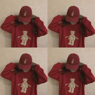 *库存处理 复古泰迪熊 米色 宽松圆领卫衣 不加绒