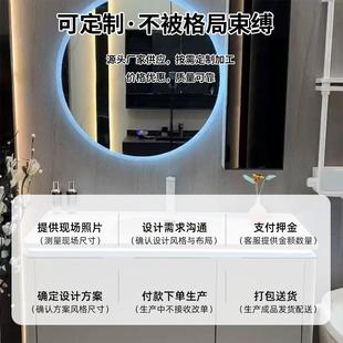 北欧一体盆智能台面实木卫浴浴室柜组合洗手盆洗脸盆浴室卫生间