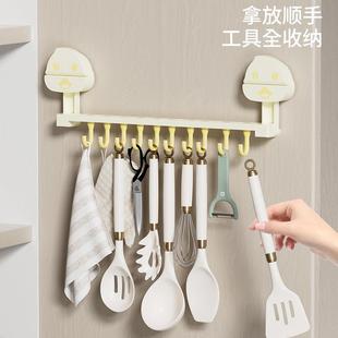 挂架挂杆连排可滑动 滑轨挂钩家用收纳门后粘钩排钩免打孔一排式