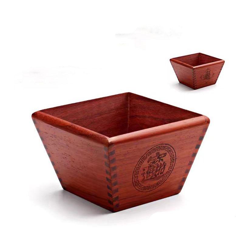 红花梨色老式实木斗升招财米斗日进斗金客厅摆件仿古米斗升子开业