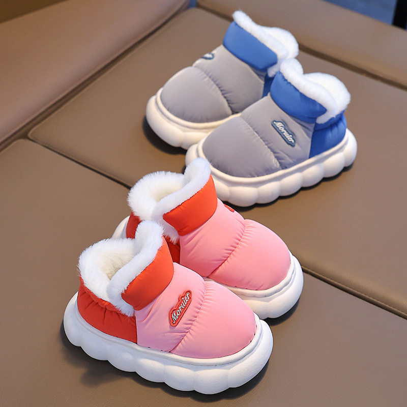 2024新款冬季儿童包跟棉鞋男女童保暖加绒防水宝宝居家外穿棉拖鞋