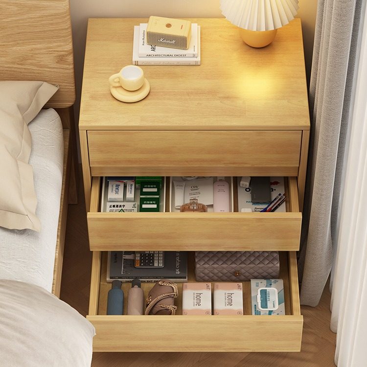 实木床头柜简约北欧卧室简易床边收纳柜家用小型床头置物架