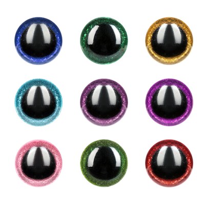 极速10Pcs 16/18/20/22/24MM Plastic Shinning Doll Eyes Round