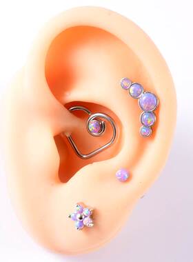 1PC Opal38 Cluster Ear Tragus Helix Cartilage Piercing Surgi