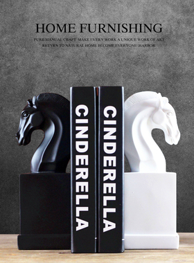 北欧创意马头书挡书立架书靠书房摆件现代简约家居玄关室内软装饰
