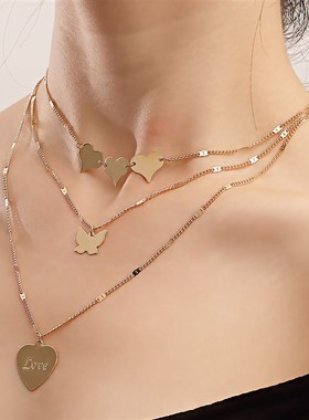 Temperament Sequin Butterfly Love Necklace Fashion Ladies