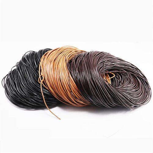 极速5 Meters/Lot 1-6mm Genuine Cow Leather Round Thong Cord