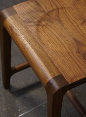 新中式黑胡桃木单人凳茶家具茶室禅意简约实木矮凳方凳圆凳