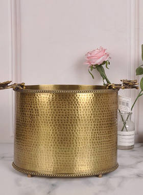 厂销美式古典冰桶 欧式复古奢华洋酒铜 法式别墅家居软装饰品餐品