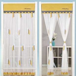 极速Yarn door curtain lace double layer mesh curtains summer
