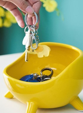 放钥匙扣摆件门口神器入户进门口挂钥匙置物架收纳托盘创意装饰品