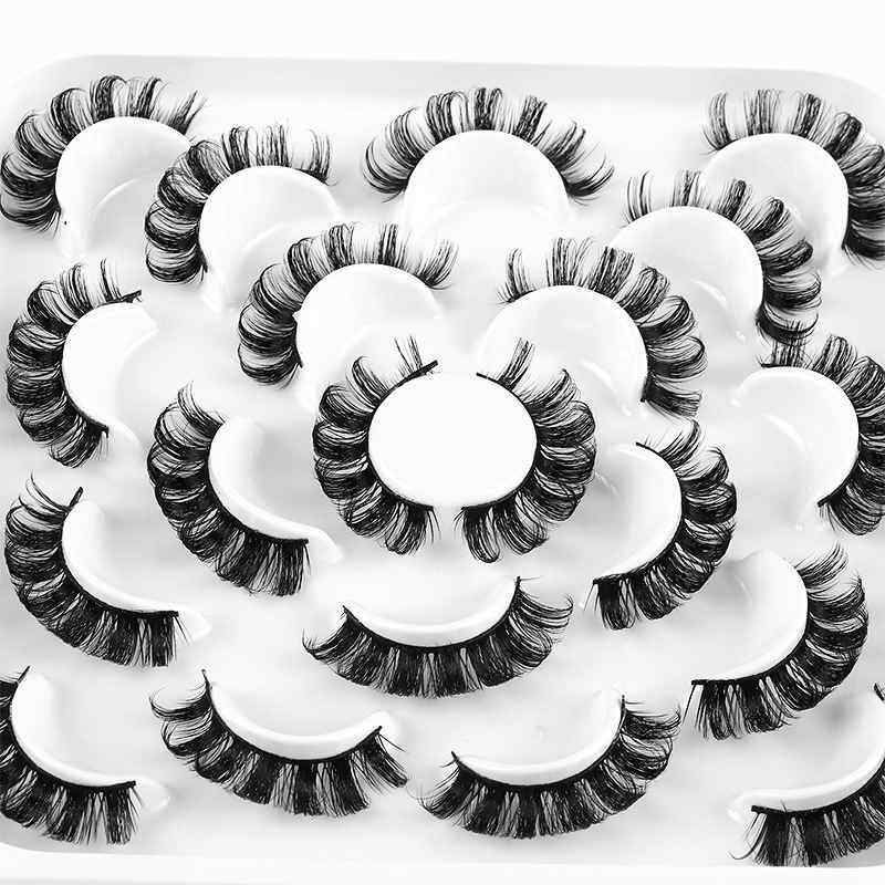 10 Pairs Eyelashes Russian Strip Lashes Natural Wispy Fluffy