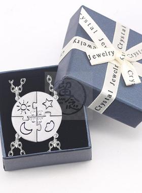 。Alloy plating versatile fashion new splicing Pendant Neckl