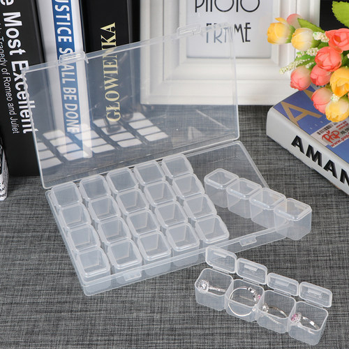 好货Diamond Painting Accessories 28 Grid Box Transparent DIY