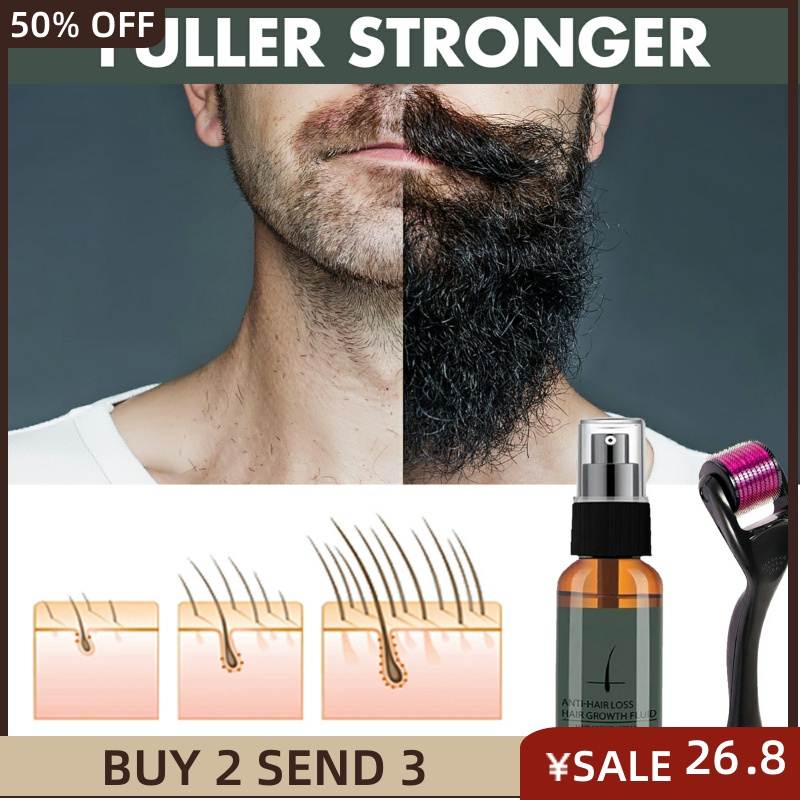 Natural Men Beard Growth Essence Spray Hair Loss Treatment