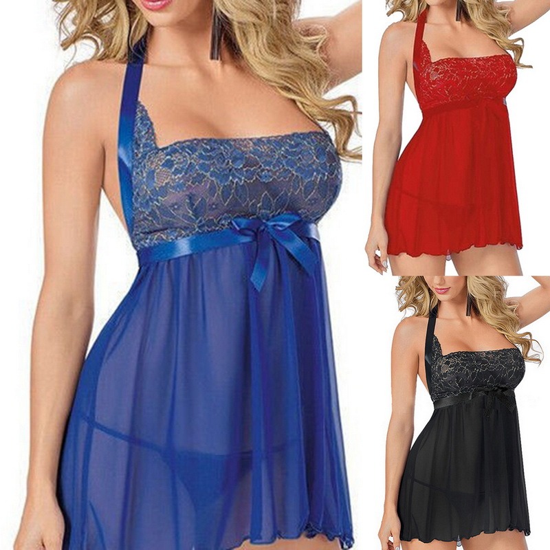 2021 New  Women Sexy V Neck Lingerie Sleepwear Plus Size Sol