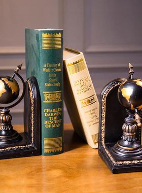 地球仪摆件家居摆设办公桌面装饰品书房创意书柜书立书靠男生礼物