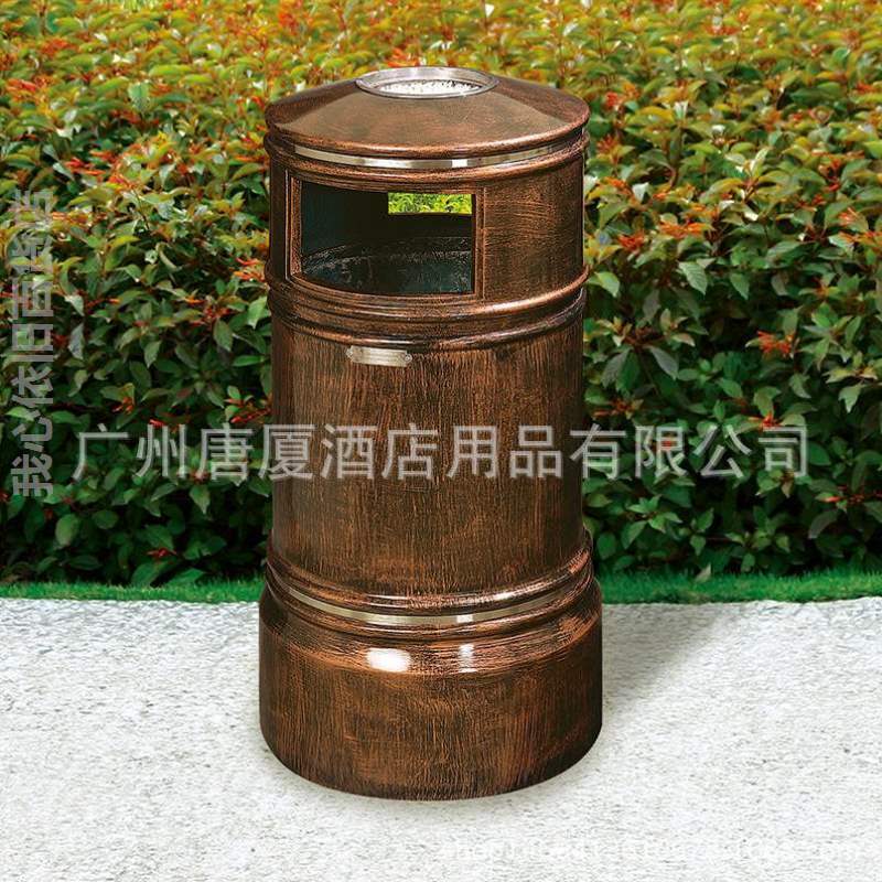 新款供应纤维钢垃圾桶 防腐耐用户外垃圾桶 室外带烟灰缸公园果品