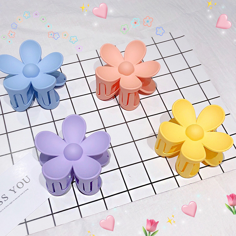 Cute Candy Colors Hair Clipband Big Flower Hair Claws Plasti
