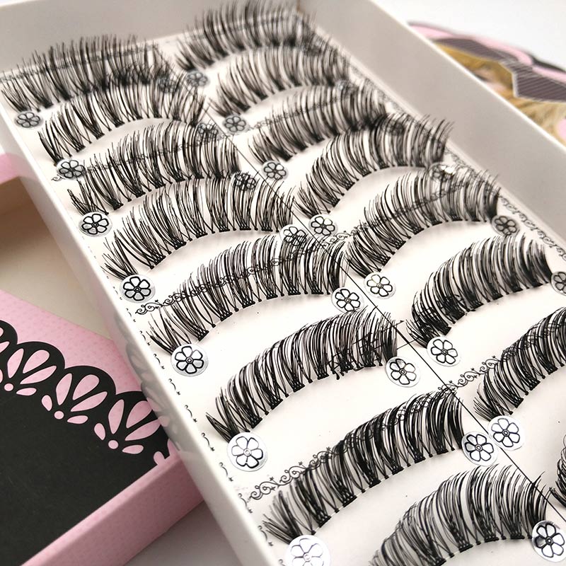 SHIDISHANGPIN 10 pairs False Eyelashes Natural Eye Lashes Sy