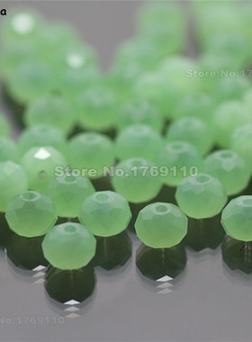 Isywaka Solid Green Color 4*6mm 50pcs Rondelle Austria