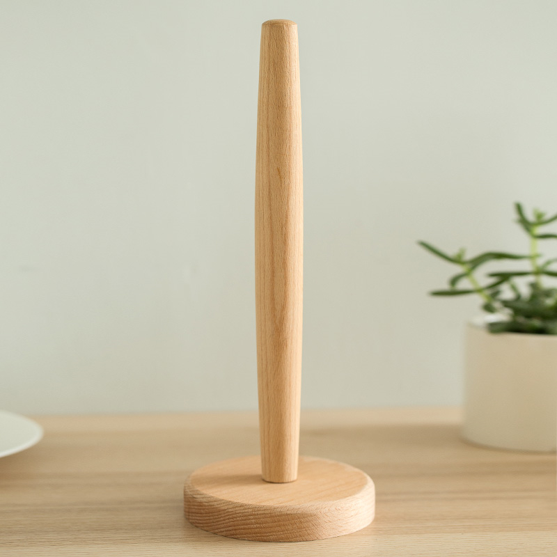 Beech Wooden Vertical Stand Roll Paper Stand Holder Kitchen1