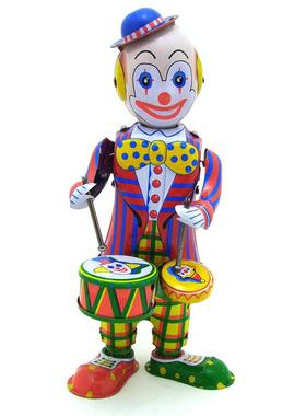 MS363小丑打鼓铁皮复古怀旧个性装饰摆件摄影道具铁皮玩具